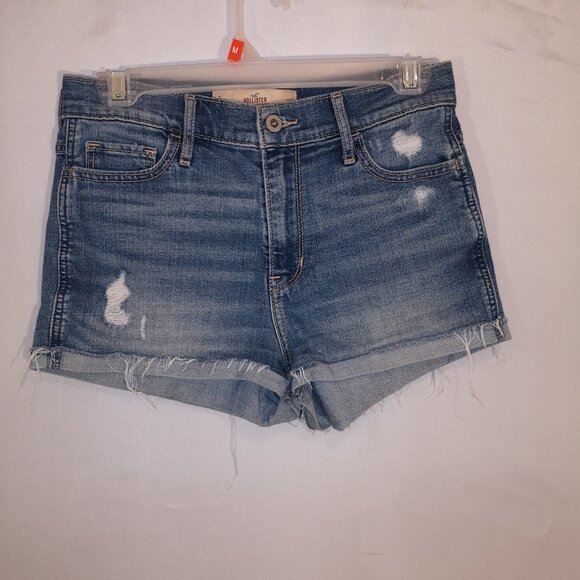 Hollister High Rise Short Ladies Distressed Jean Shorts - Picture 1 of 13